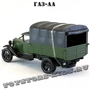 ГАЗ-АА «Полу́торка» (военный, зелёный глянец, чёрный тент) арт. Н252
