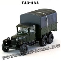 ГАЗ-ААА (военный, зелёный глянец, с чёрным тентом) арт. Н254