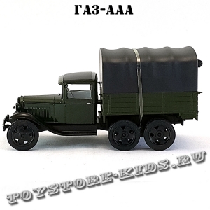 ГАЗ-ААА (военный, зелёный глянец, с чёрным тентом) арт. Н254