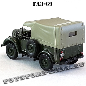 ГАЗ-69 (зелёный глянец, с тентом) арт. Н356