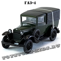 ГАЗ-4 (зелёный глянец с чёрным тентом) арт. Н554