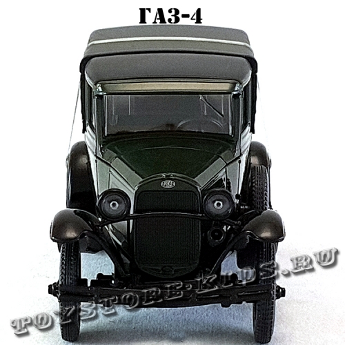 ГАЗ-4 (зелёный глянец с чёрным тентом) арт. Н554