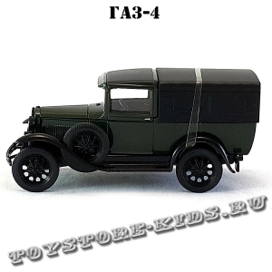 ГАЗ-4 (зелёный глянец с чёрным тентом) арт. Н554