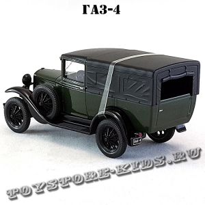 ГАЗ-4 (зелёный глянец с чёрным тентом) арт. Н554