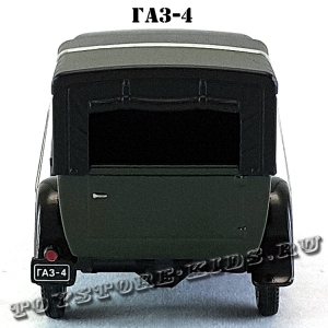 ГАЗ-4 (зелёный глянец с чёрным тентом) арт. Н554
