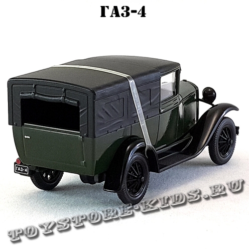 ГАЗ-4 (зелёный глянец с чёрным тентом) арт. Н554